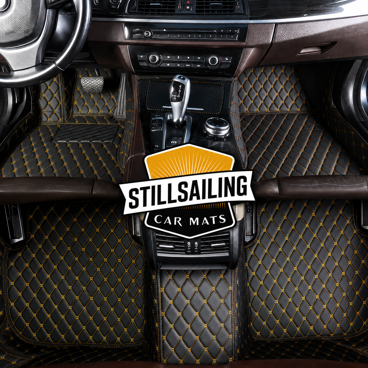 Black & Yellow Car Mats