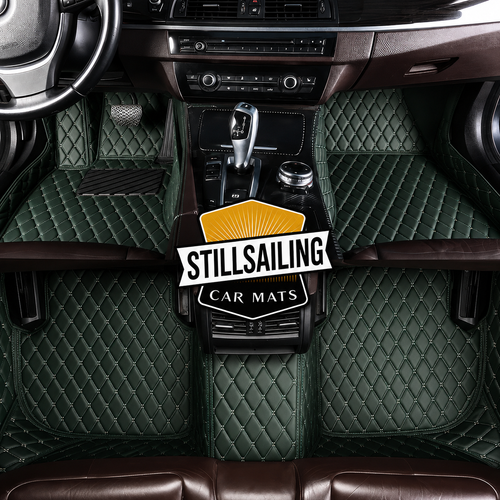 Black & Green Car Mats