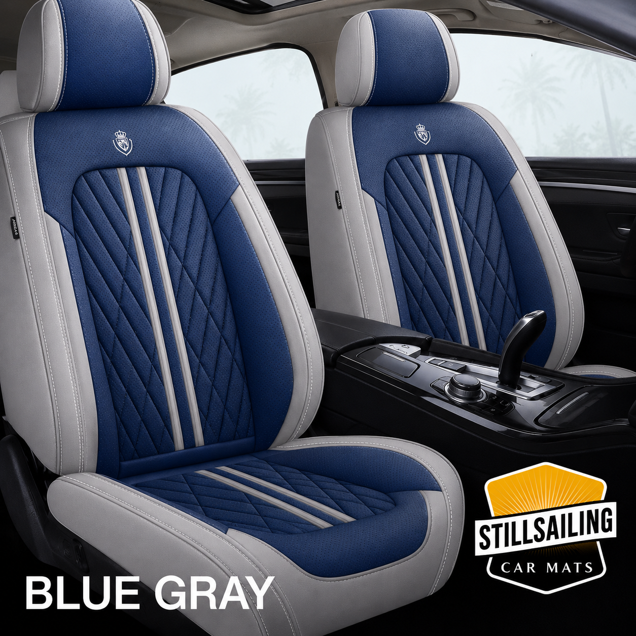 Blue & Gray Car Seat Covers