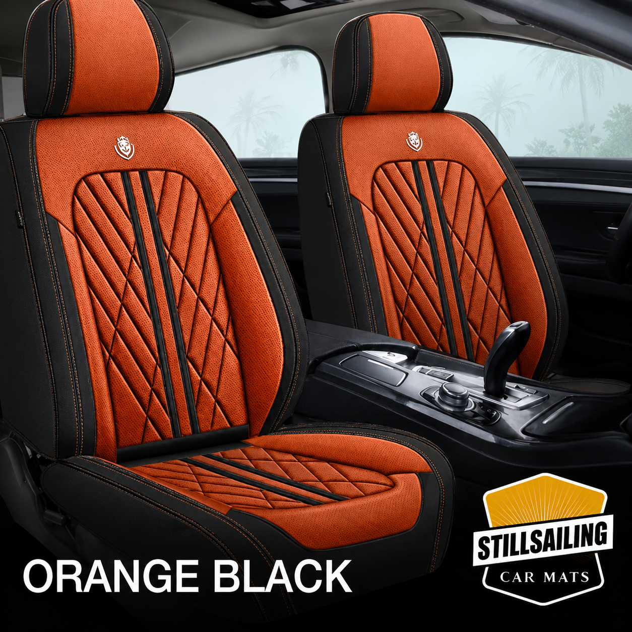 Orange & Black Car Seat Covers