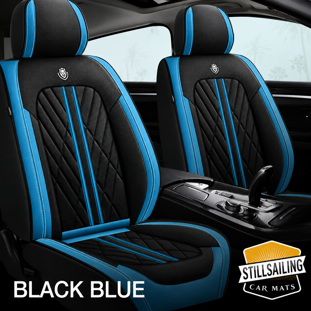 Black & Blue Car Seat Covers